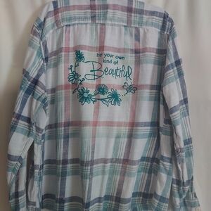 Upcycled American Eagle Outfitters Blue Plaid Shirt